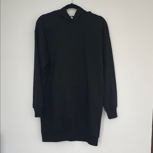 H&M Black Hooded Sweatshirt Dress